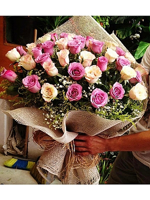 41 Pembe somon Gl Buketi